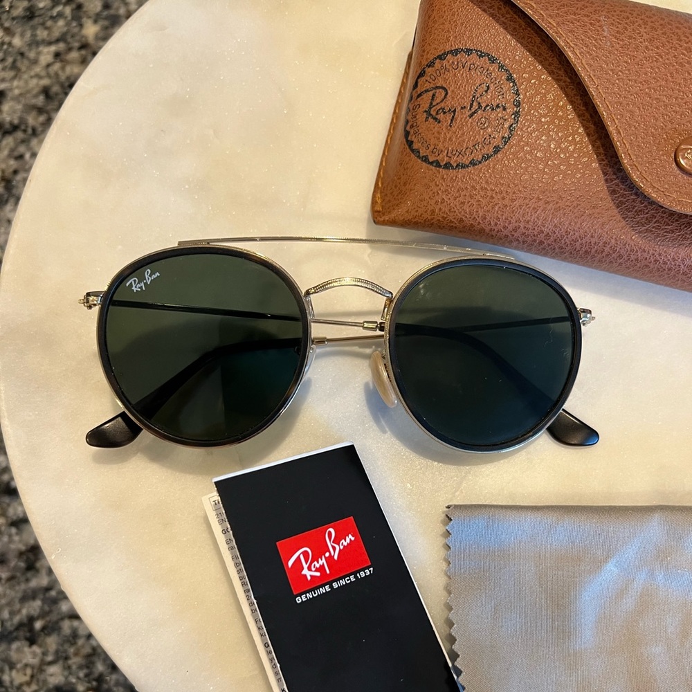 Authentic Ray-Ban Women's Double Bridge Round Sunglasses